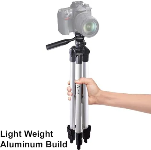 Acuvar 50" Aluminum Camera Tripod with Universal Smartphone Mount