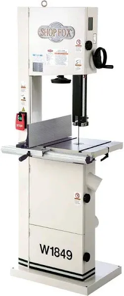 Shop Fox W1849 Resaw Bandsaw, 14", White, Silver