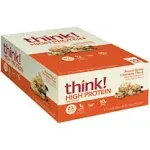 Think! Protein Bars, High Protein Snacks, Gluten Free, Kosher Friendly, Peanut Butter Chocolate Chunk, 10 Count