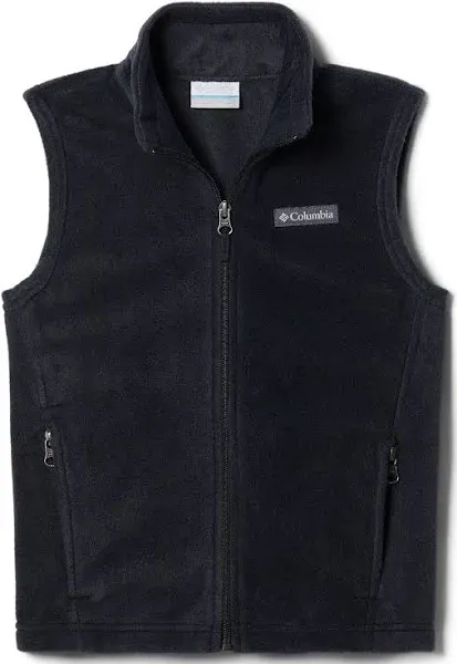 Columbia Youth Boys Steens Mtn Fleece Vest, Charcoal Heather, X-Small