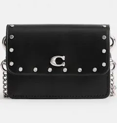 COACH Essential Half Flap Card Case With Rivets Women's