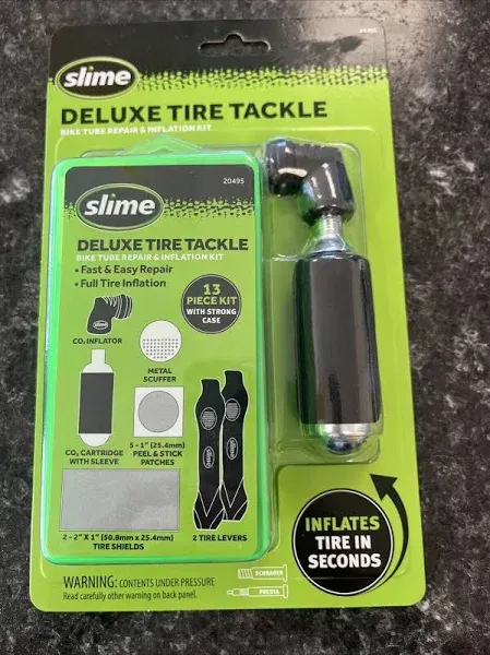 Slime Deluxe Tire Tackle Bike Tube Repair & Inflation Kit 20495