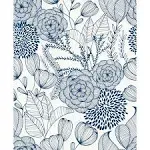 NuWallpaper Navy Secret Garden Peel & Stick Wallpaper