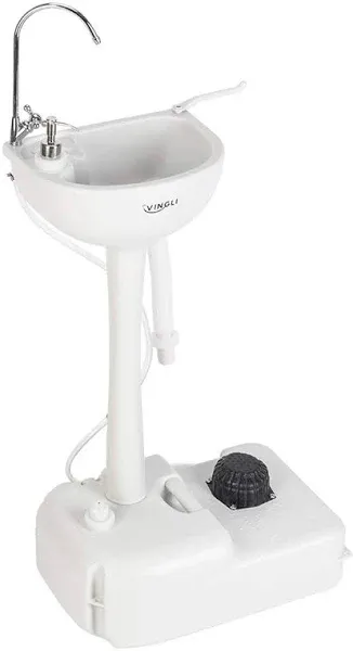 VINGLI Portable Camping Sink w/Towel Holder &amp; Soap Dispense,5 Gallon Wash Basin