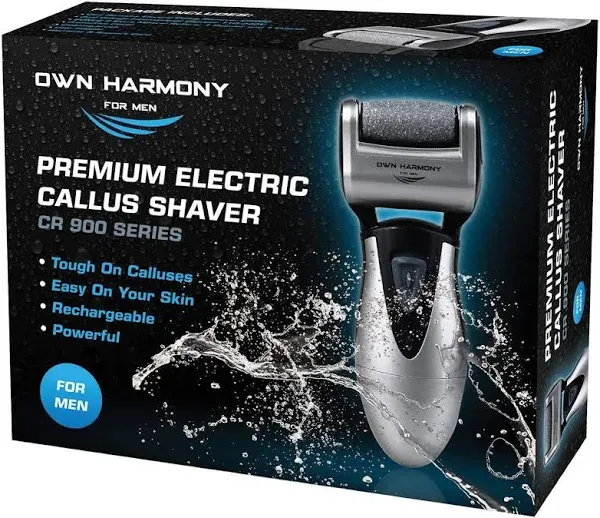 Electric Callus Remover: Rechargeable Electronic Foot File CR900 by Own Harmony (Powerful) Best Pedicure Tools w 3 Rollers Professional Pedi Feet Care