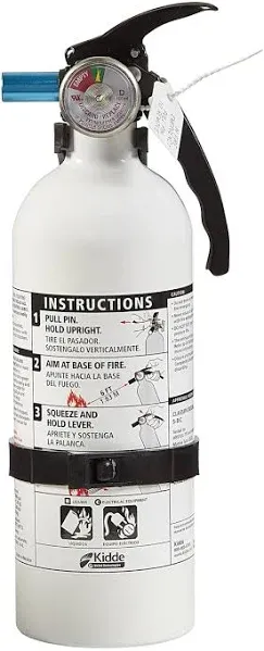 Kidde Auto Fire Extinguisher for Car &amp; Truck, 5-B:C, 3.2 Lbs., 2 lbs., White 