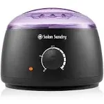 Salon Sundry Portable Electric Hot Wax Warmer Machine for Hair Removal - Black with Purple Lid