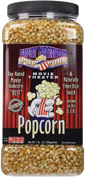 Yellow Popcorn Kernels - 7lb Jug of Non-GMO Premium Gourmet Popcorn - For Microwave, Stovetop, or Popcorn Maker Machine by Great Northern Popcorn