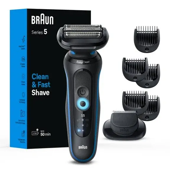 BRAUN Series 5 Electric Shaver for Men 2 Shave Modes Turbo &amp; Standard 5118s Open