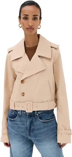 Good American Women's Chino Cropped Trench Jacket