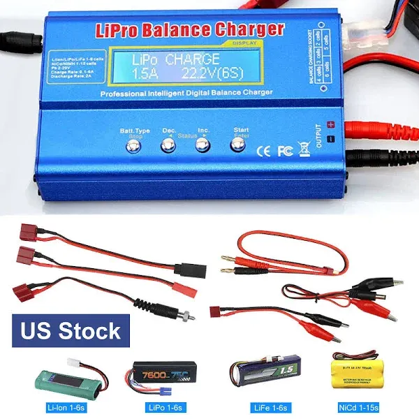 B6 Mini Battery Balance Charger Discharger for 1S-6S LiPo Lilon Life NiCd NiMh