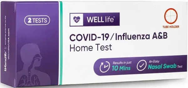 WELL LIFE Welllife COVID-19/Influenza A&B Home Test, Self Test for Flu A/B and COVID-19