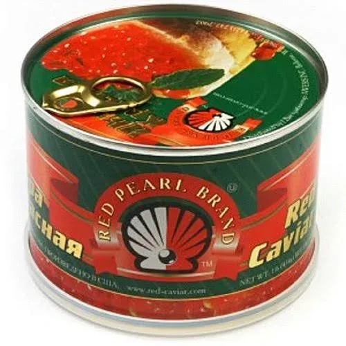 2 x Red Salmon Caviar – Alaskan Salmon Roe – Lightly Salted Caviar in Can 1 lbs or 454 G by Red Pearl (Coming with Caviar Spoon As Gift) Kosher