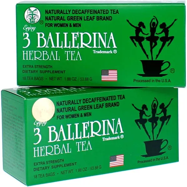 3 Ballerina Herbal Tea Extra Strength 18 Tea Bags