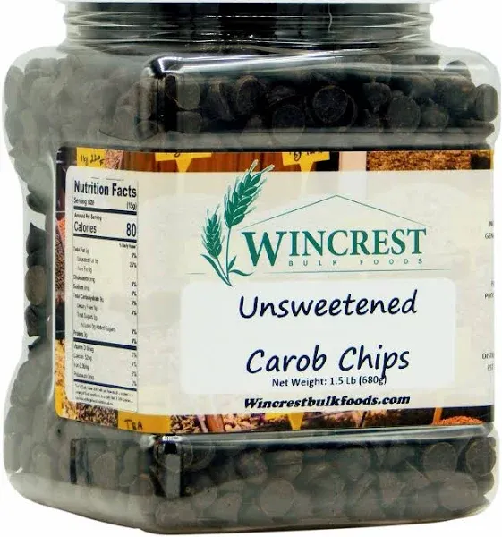 WinCrest Unsweetened Carob Chips (3 Lb Tub)