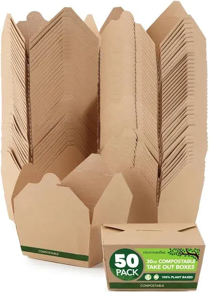 Set of 40 71oz Food Compostable Take Out Containers