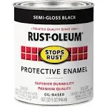 Rust-Oleum 7798502 Stops Rust Brush On Paint, Quart, Semi-Gloss Black, 1 Quarts