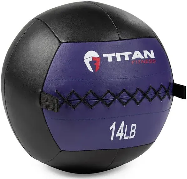 Titan Fitness Soft Leather Medicine Wall Ball Durable, Endurance, Cardio, Core Strength