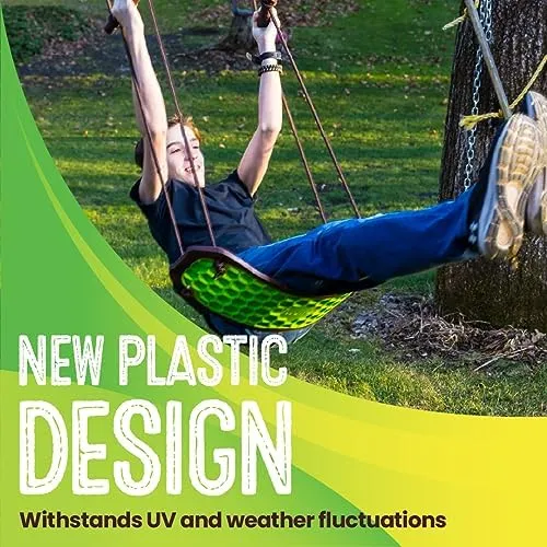  Stand Up Tree Swing, Outdoor Swing for Adults, Kids - Swurfer 2.0 Green