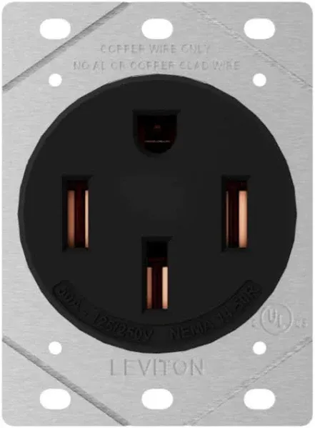 Leviton 50 Amp 125/250 Volt NEMA 14-50R EV Charging Single Outlet/Recepta<wbr/>cle 