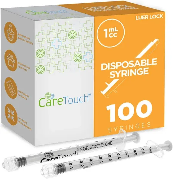 Care Touch 1ml Syringes with Luer Lock Tip