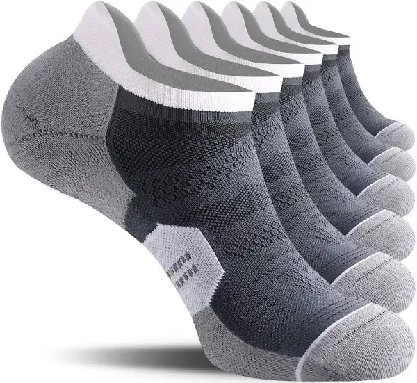 6/12 Pairs Men&#039;s Running Ankle Socks with Cushion Low Cut Athletic Tab Socks