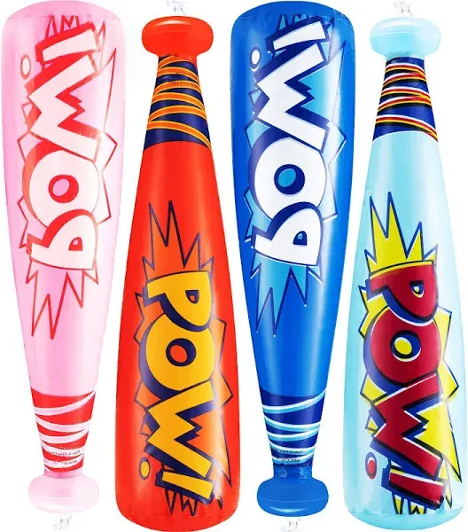 Pow Inflatable Baseball Bat - (Pack of 12) Oversized 20 Inch Inflatable Toy 