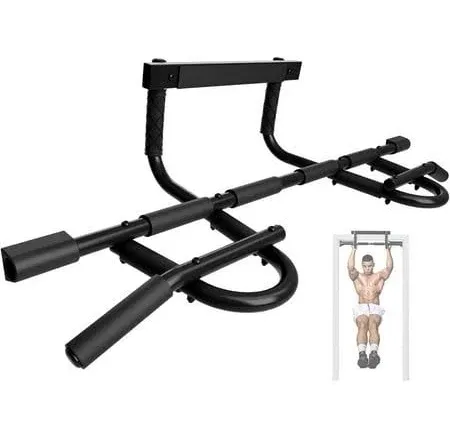 Heavy Duty Pull up Bar for Doorway,Solid Bar Construction,M<wbr/>ulti Grips Door Pull 