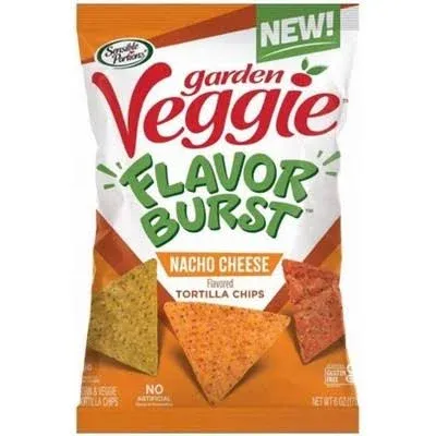 Sensible Portions Garden Veggie Flavor Burst Tortilla Chips, Nacho, 2 Oz (Pack of 6)