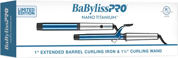 BabylissPRO Nano Titanium Professional Curling Iron with Extended Barrel Perfect for Longer Hair