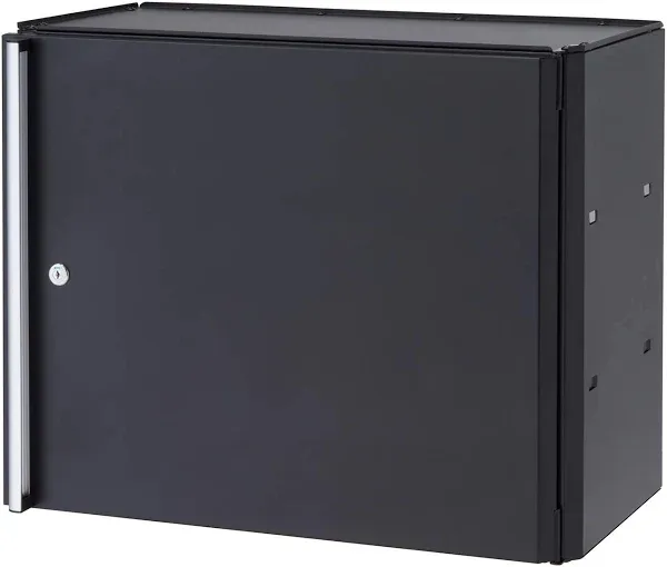 TRINITY 24 Inch Garage Storage Cabinet, 22 Gauge Steel, Wall-Mount, Adjustable Shelf and Reversible Door for Tools, Cleaning Supplies, and More, Black