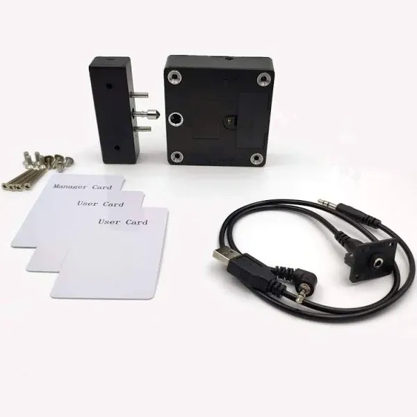 2nd-Gen Hidden RFID Cabinet Lock with Emergency Power Cable for Wooden Safe,C...