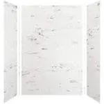 Transolid Swk483672-47v SaraMar 48-in x 36-in x 72-in Glue to Wall 3-Piece Shower Wall Kit, White Venito Velvet