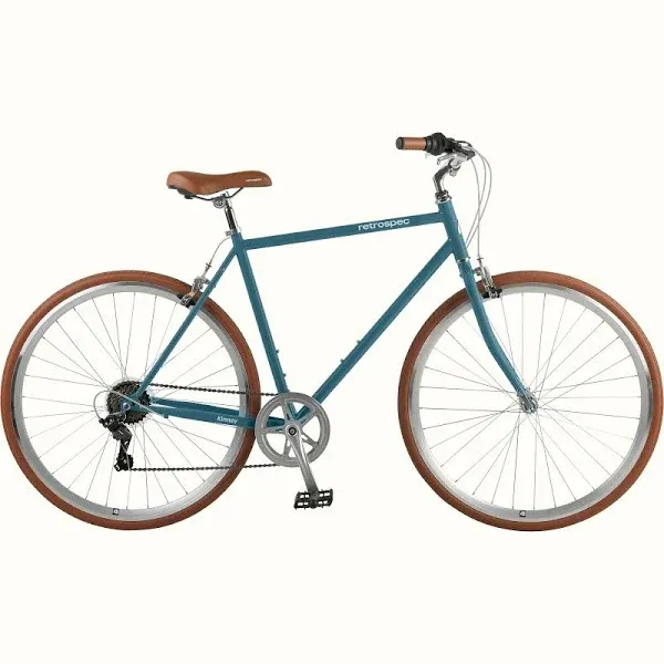 Retrospec Kinney 7-Speed City Bike High-Tensile Steel Commuter Bicycle Coastal Blue