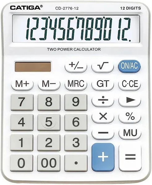 Adesso CD-2776B Premium Commercial 12 Digits Basic Calculator