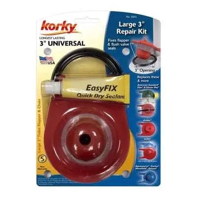 Korky 3003BP Red Rubber Easy Fix Universal Repair Kit for 3 in. Flush Valves