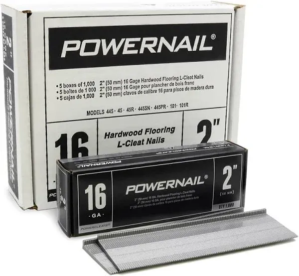 Powernail L150165 16-Gauge 1-1/2-Inch Length L-Cleat Flooring Nails (2000 ct)