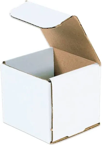 4 x 4 x 4" White Corrugated Mailers