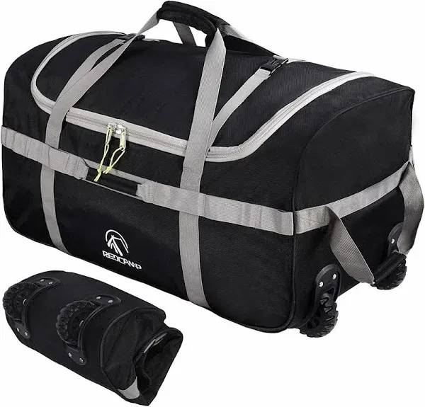 140l Foldable Duffle Bag With Wheels Large Travel Duffel Bag (NAVY)