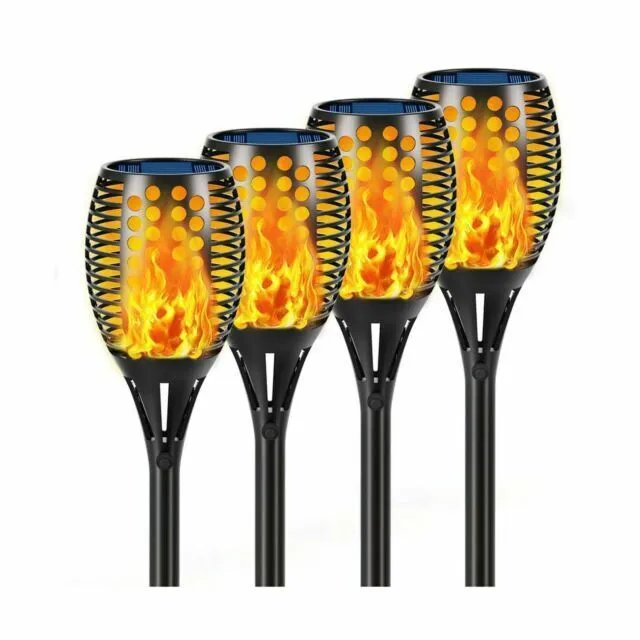 Aityvert Solar Lights, 43" Flickering Flames Torch Lights Outdoor Waterproof Landscape Decoration Lighting Dusk to Dawn Auto On/Off Security Flame Lights for Yard Garden Pathway Driveway 4-Pack