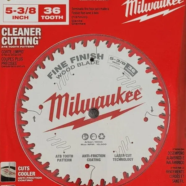 Milwaukee 48-40-0524 5-3/8" 36T Fine Finish Circular Saw Blade