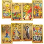 KIINO 78 Gold Foil Tarot Cards with Guide Book Tarot Deck for Beginner