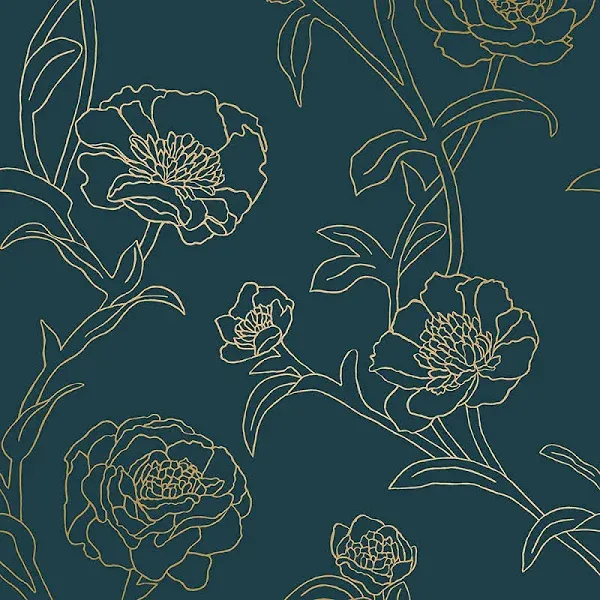 Tempaper Peonies Peel and Stick Wallpaper Roll