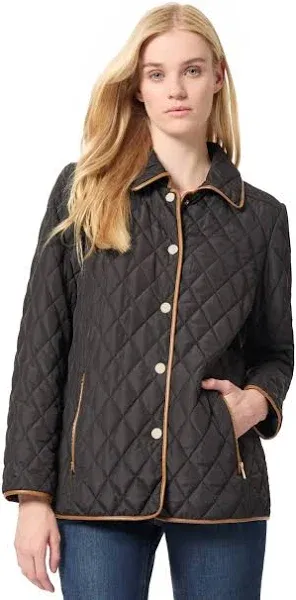 Jones New York Women's Quilted Snap Front Jacket