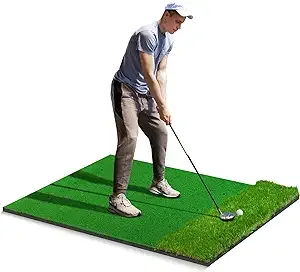 Golf Mat, 5x4ft Thickening Golf Hitting Mats, Premium Impact Golf Practice Mat with Dual Grass Turf, Golf Training Aid for Backyard Driving Chipping Indoor Outdoor Swing - Gifts for Men/Boys