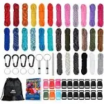 MONOBIN Paracord Combo Kits 550 Type III Parachute Cord Bracelet Crafting Kits, Survival Rope Making lanyards,Dog Co