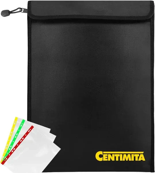 CENTIMITA Fireproof Document Bag 15”x11” Waterproof and Fireproof Money Bag Safe