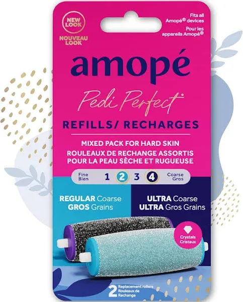 Amope Pedi Perfect Ultra + Regular Coarse Refills Mixed Pack for Hard Skin- NEW