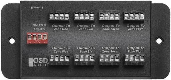 SPW8 Whole House Audio 8-Zone Speaker Distribution Panel Single Audio Input 3...