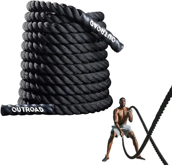 Titan Fitness Battle Rope 30ft x 2in, Poly Dacron Heavy Rope for Home Gym Conditioning Workouts, Cross-Train, Strength Training Exercises